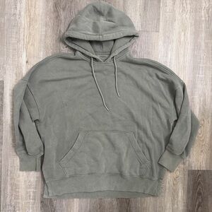 Abercrombie & Fitch W’s Soft A&F Max Essentials Sage Green Tunic Hoodie-size LG
